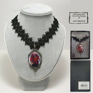 Amy Brown 𝐅𝐎𝐋𝐋𝐎𝐖 𝐌𝐄 Gothic BeautifulVanities Cameo Lace Necklace BV311